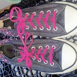 Blue sparkled Chuck Taylors